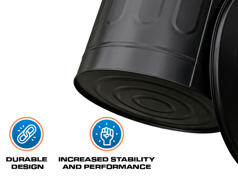 Black Galvanized Steel Trash Can with Manual-Lift Lid