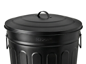 Heavy-Duty Side Handles on Black Galvanized Steel Trash Can