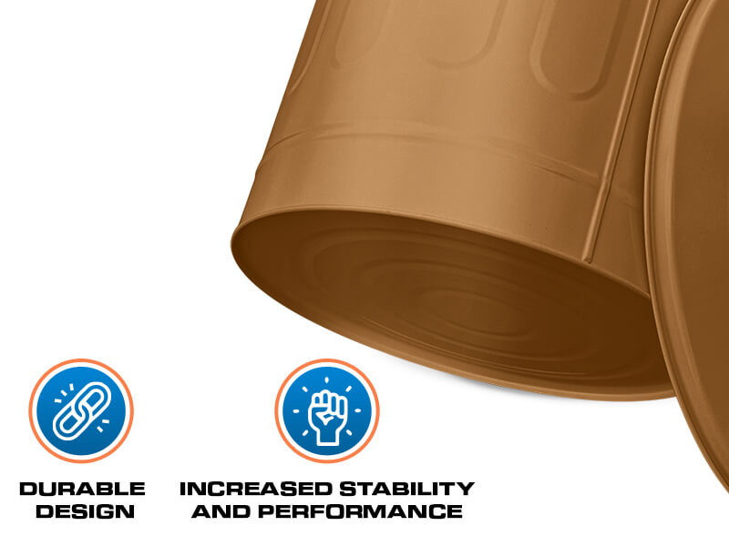 Copper Galvanized Steel Trash Can with Manual-Lift Lid