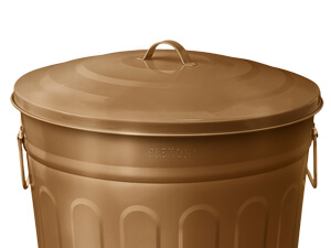 Durable Copper Galvanized Steel Trash Can - Corrosion-Resistant Construction