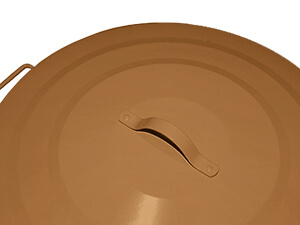 Reinforced Metal Lid on Copper Galvanized Steel Trash Can