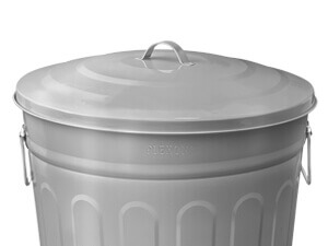 Durable Gray Galvanized Steel Trash Can - Corrosion-Resistant Construction