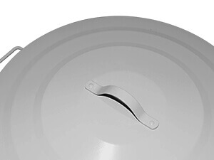 Reinforced Metal Lid on Gray Galvanized Steel Trash Can