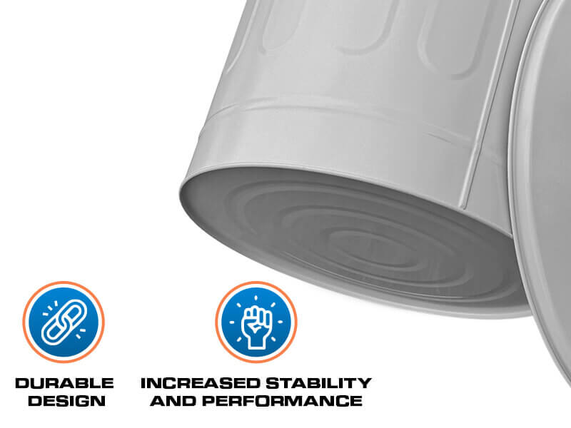 Gray Galvanized Steel Trash Can with Manual-Lift Lid