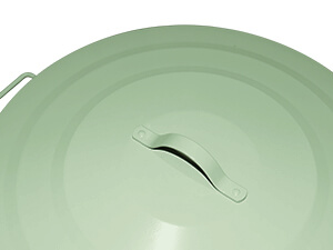 Reinforced Metal Lid on Green Galvanized Steel Trash Can