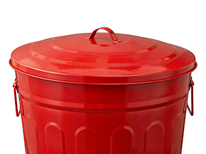 Durable Red Galvanized Steel Trash Can - Corrosion-Resistant Construction