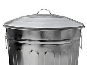 Durable Silver Galvanized Steel Trash Can - Corrosion-Resistant Construction