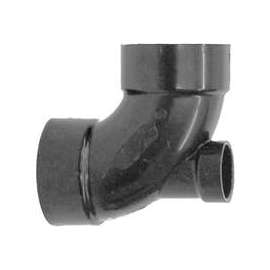 CANPLAS 102249BC Pipe Elbow, 4 x 2 in, Hub, 90 deg Angle, ABS, Black