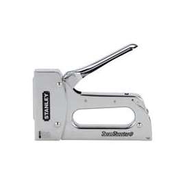 STANLEY TR110 Staple Gun, 84 Magazine, 27/64 in W Crown, 1/4 to 9/16 in L Leg, Steel Staple, Silver