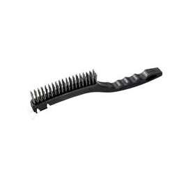ProSource SJ3133-S Wire Brush with Scraper, 1-3/8 in L Trim, Metallic Bristle, 5/8 in W Brush, 13-1/2 in OAL
