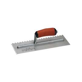 Marshalltown 702SD Trowel, 11 in L, 4-1/2 in W, Square Notch, Curved Handle