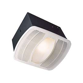 Air King LEDAK100 Exhaust Fan with Light, 0.6 A, 115/120 V, 100 cfm Air, 2 sones, LED Lamp, 4 in Duct, White