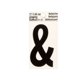 HY-KO RV-25/& Reflective Sign, Character: &, 2 in H Character, Black Character, Silver Background, Vinyl