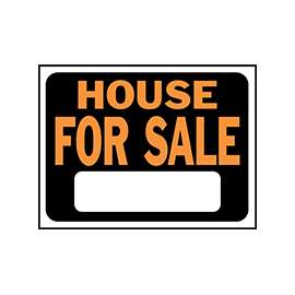 HY-KO Hy-Glo Series 3004 Identification Sign, House For Sale, Fluorescent Orange Legend, Plastic