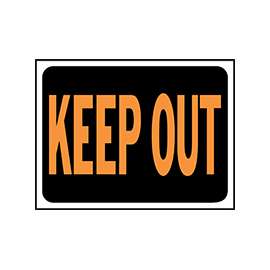 HY-KO Hy-Glo Series 3010 Identification Sign, Rectangular, KEEP OUT, Fluorescent Orange Legend, Black Background