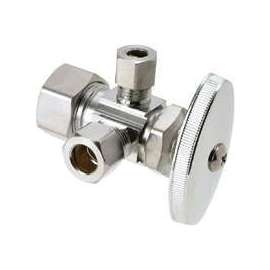 BrassCraft CR1900RX C1 Stop Valve, 1/2 x 3/8 x 1/4 in Connection, Compression, 125 psi Pressure, Brass Body