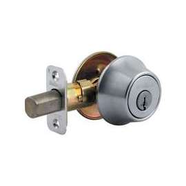 Kwikset 660 26D RCAL RCS Deadbolt, SmartKey Key, Metal, Satin Chrome, 2-3/8 to 2-3/4 in Backset, K3 Keyway
