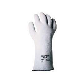 Crusader Flex Hot Mill Gloves, Nitrile-Coated Non-Woven Felt, Light Gray, Sz 9