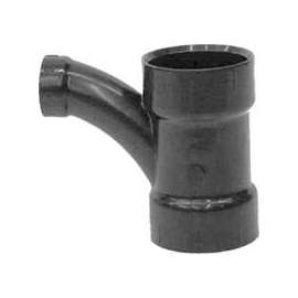 CANPLAS 104338BC Reducing Combination Tee Pipe Wye, 4 x 4 x 3 in, Hub, ABS, Black