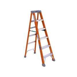 Louisville FS1506 Step Ladder, 125 in Max Reach H, 5-Step, 300 lb, Type IA Duty Rating, 3 in D Step, Fiberglass