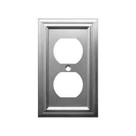 Amerelle 94DN Duplex Receptacle Wallplate, 1-Gang, Metal
