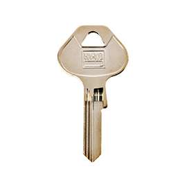 HY-KO 11010M60 Key Blank, Brass, Nickel, For: Master Locks and Padlocks