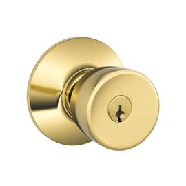 Schlage F51A BEL505KA4 Keyed Entry Knob, Zinc, Brass