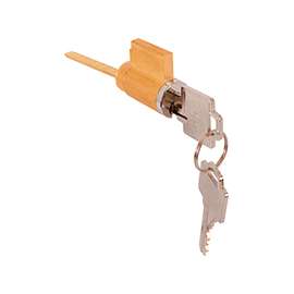 Prime-Line E 2000 Cylinder Lock, Alike Key, Brass, Chrome, 1-1/4 in Thick Door