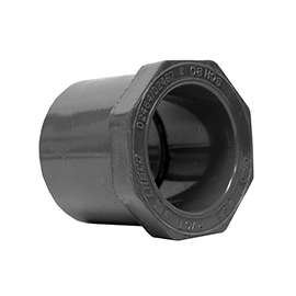LASCO 837101BC Reducing Bushing, 3/4 x 1/2 in, Spigot x Slip, PVC, SCH 80 Schedule