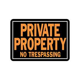 HY-KO Hy-Glo Series 848 Identification Sign, Rectangular, PRIVATE PROPERTY NO TRESPASSING, Fluorescent Orange Legend