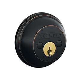 Schlage B62N716 Entry Deadbolt, 1 Grade, Metal, Aged Bronze, 2-3/8 x 2-3/4 in Backset, C, K4 Keyway