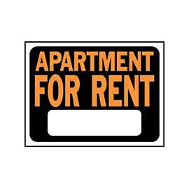 HY-KO Hy-Glo Series 3001 Identification Sign, Rectangular, APARTMENT FOR RENT, Fluorescent Orange Legend, Plastic