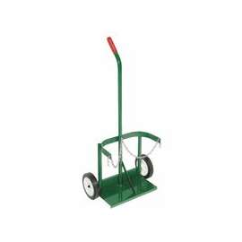 Dual-Cylinder Cart with Double-Reinforced Frame, 41 in H x 19 in W, 7 in Solid Rubber Wheels