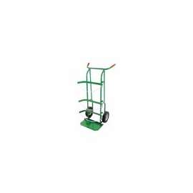 Dual-Cylinder Delivery Carts, Holds 9"-10" Cylinders, 10" Solid Rubber Wheel