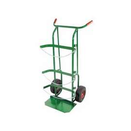 Dual-Cylinder Delivery Carts, Holds 9"-10" dia. Cylinders, 10" Pneumatic Wheels