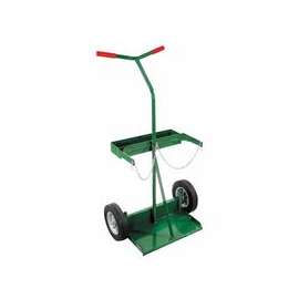 Medium Heavy-Duty Dual-Cylinder Cart, 48 in H x 28 in W, 10 in Solid Rubber/Plastic Rim Wheels