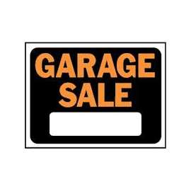 HY-KO Hy-Glo Series 3023 Identification Sign, Garage Sale, Fluorescent Orange Legend, Plastic
