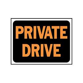 HY-KO Hy-Glo Series 3028 Identification Sign, Rectangular, PRIVATE DRIVE, Fluorescent Orange Legend, Black Background