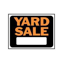 HY-KO Hy-Glo Series 3033 Identification Sign, Rectangular, YARD SALE, Fluorescent Orange Legend, Black Background