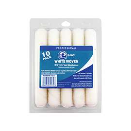 Premier 72572 Mini Roller Cover, 1/4 in Thick Nap, 6-1/2 in L, Woven Fabric Cover, White