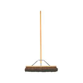 BIRDWELL 5024-4 Contractor Push Broom, 3 in L Trim, Natural Palmyra Fiber Bristle, Hardwood Handle
