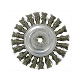 Weiler 36015 Wire Wheel Brush, 4 in Dia, M10 x 1.25 Arbor/Shank, Steel Bristle