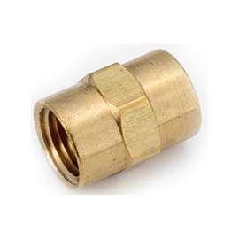 Anderson Metals 756103-02 Pipe Coupling, 1/8 in, FIPT, Brass
