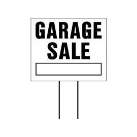 HY-KO LGS-2 Lawn Sign, Garage Sale, Black Legend, Plastic, 24 in W x 19 in H Dimensions