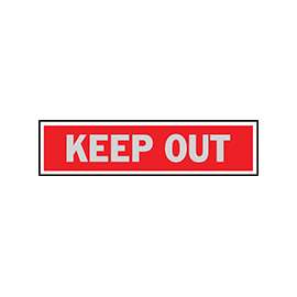 HY-KO 417 Princess Sign, Rectangular, KEEP OUT, Silver Legend, Red Background