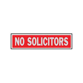 HY-KO 427 Princess Sign, Rectangular, NO SOLICITORS, Silver Legend, Red Background