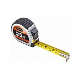 KESON PG1025 Tape Measure, 25 ft L x 1 in W Blade, Steel Blade, Black/Gold