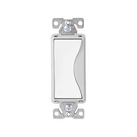 Eaton Wiring Devices Aspire 9504WS Rocker Switch, 15 A, 120/277 V, 4-Way, Push-In Terminal, White