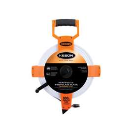 KESON OTR18300 Tape Measure, 300 ft L Blade, 1/2 in W Blade, Fiberglass Blade, ABS Case, Pumpkin Case