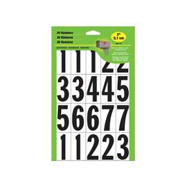 HY-KO MM-17N Packaged Number Set, 1-3/4 in H Character, Black Character, White Background, Vinyl